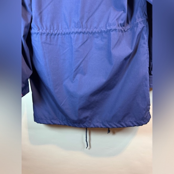 R.O.C Made In Taiwan Windbreaker Coat Rain Jacket Blue Pockets Size 8 Adjustable - Picture 10 of 16